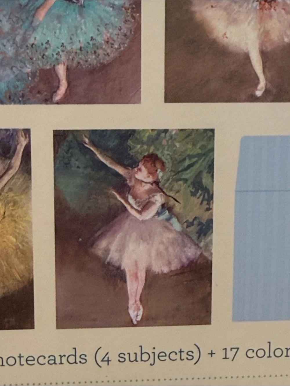 Degas Dancer Art Notecards with keepsake magnetic box, 4 designs, 16 cards